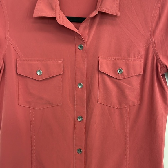 Eddie Bauer, small, maroon button down shirt, like new, no flaws - Picture 3 of 8